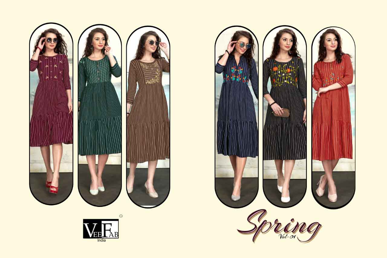 Spring Vol-1 Rayon Lining Wholesale Kurti Spring Vol-1 Rayon Lining Wholesale Kurti